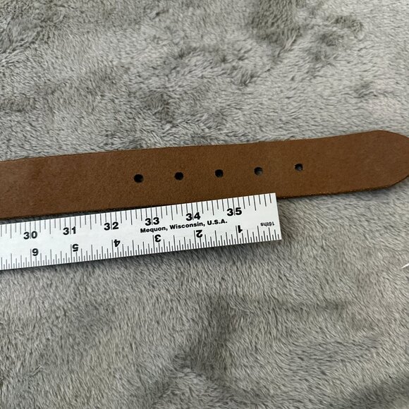 Vintage Y2K 90s Abercrombie & Fitch Brown Leather Studded Belt Women's MEDIUM - Picture 6 of 7